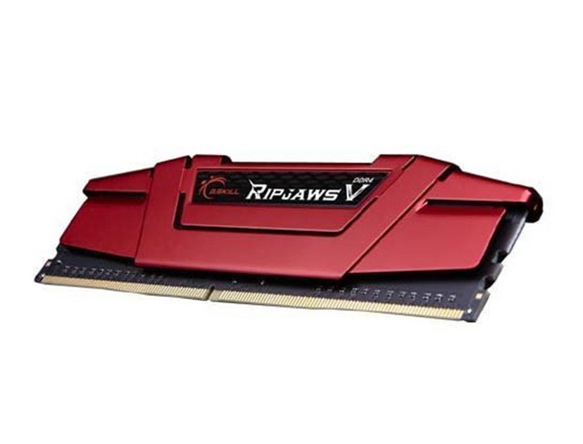 MEMORIA RAM G.SKILL DDR4 8GB, FRECUENCIA 2666 MHZ, RIPJAWS V8 ROJO, PARA PC DE ESCRITORIO (F4-2666C19S-8GVR)