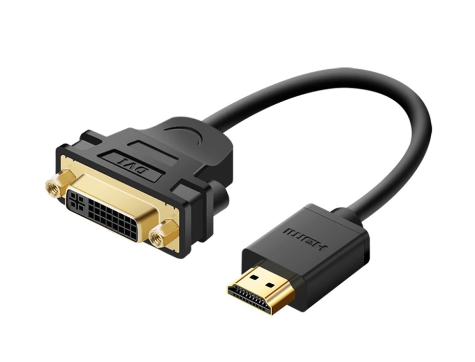 Adaptador De Puerto Hdmi Macho -- A -- Puerto Dvi Hembra, Generico, Color Negro (hdmi - A - Dvi 24+5)