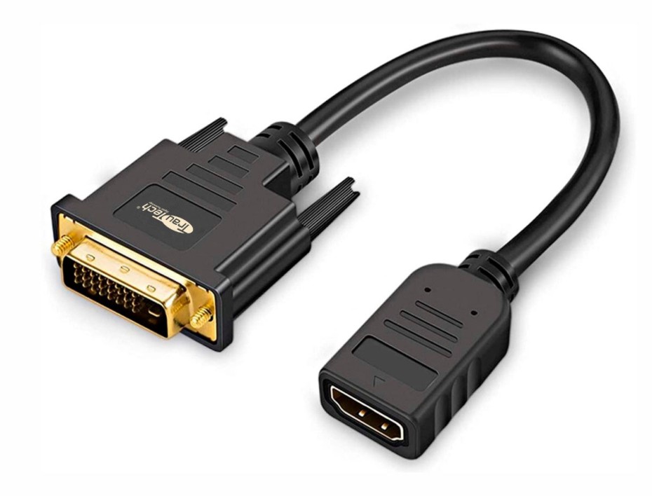 Adaptador Generico, 1 Puerto Hdmi Hembra A 1 Puerto Dvi 24+1 Macho, Color Negro (hdmi Hembra  A Dvi)