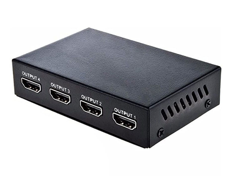 Adaptador Hub Con 4 Puertos Hdmi Hembra, Generico, Indicador De Luz Led, Color Negro (cy10)