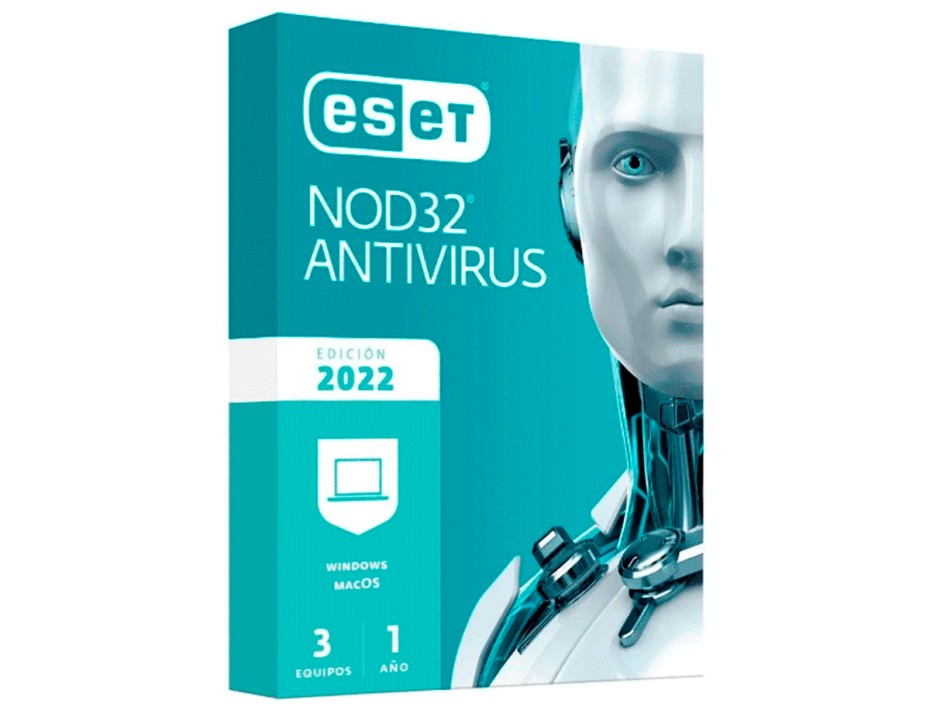 ANTIVIRUS ESET NOD 32 ( S11010202   ) 2022 | 3 PCS | 12 MESES