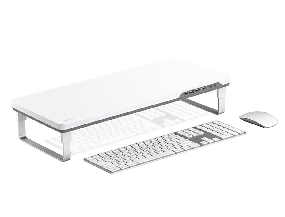 Mesa Portatil M-desk F1, Dimension General 550×230×24mm, Puerto De Audio Hd×1/mic×1, Extensor De 4 Puertos Usb, Color Gris ( Dp-ms-mdf1-grey)