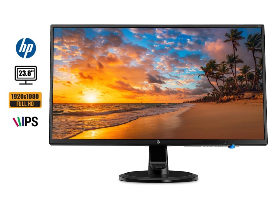 MONITOR HP 23.8 PULGADAS , FULL HD N246V, RESOLUCION 1920 X 1080, PUERTO 1 VGA 1 HDMI 1 DVI, FRECUENCIA 60HZ, 5MS (N246V)