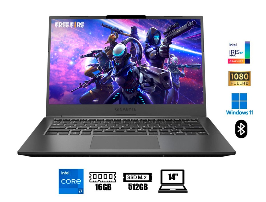 Laptop Gigabyte Core I7-1195g7 U4 Gamer (u4 Ud-70us823so) Pantalla 14" Fhd, Ram 16gb, Ssd M.2 512gb, Win11, Es., 11gen.