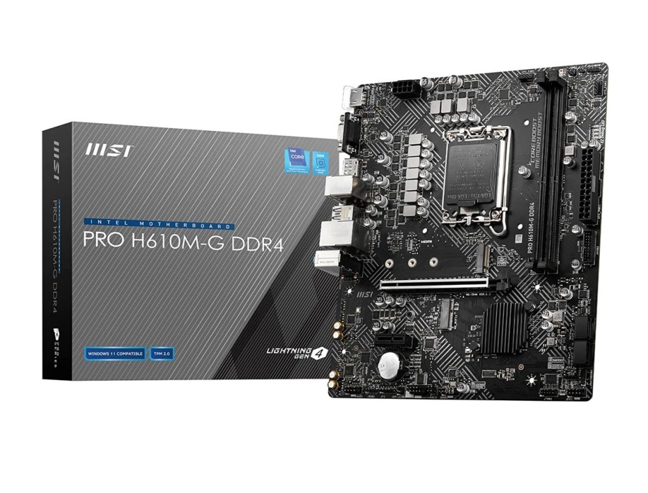 Placa Madre Msi H610m-g Pro Ddr4 (911-7d46-013) Socket Lga 1700, Ram Ddr4 Buss 3200mhz, 12va Gen