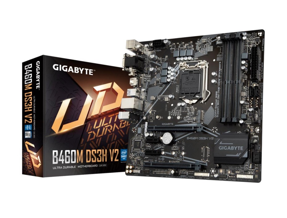 PLACA MADRE GIGABYTE B460M DS3H V2, PARA PROCESADORES INTEL LGA 1200, 4 RANURAS DE MEMORIA DDR4 HASTA 128GB BUSS 2933 MHZ, 9VA 10MA GEN(B460M DS3H V2)