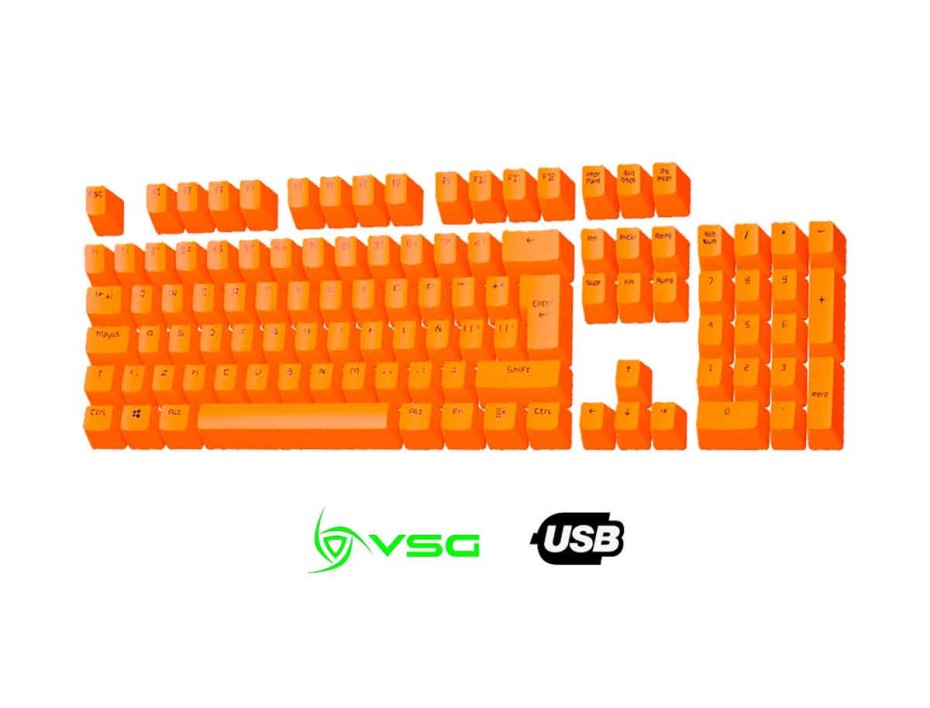 Set De Teclado Vsg Stardust Saturn, 105 Teclas Orange Doble Inyeccion Oem (vg-kc207-org)