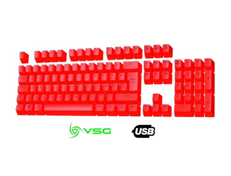 Set De Teclado Vsg Stardust Mars, 105 Teclas Red Doble Inyeccion Oem (vg-kc207-red)