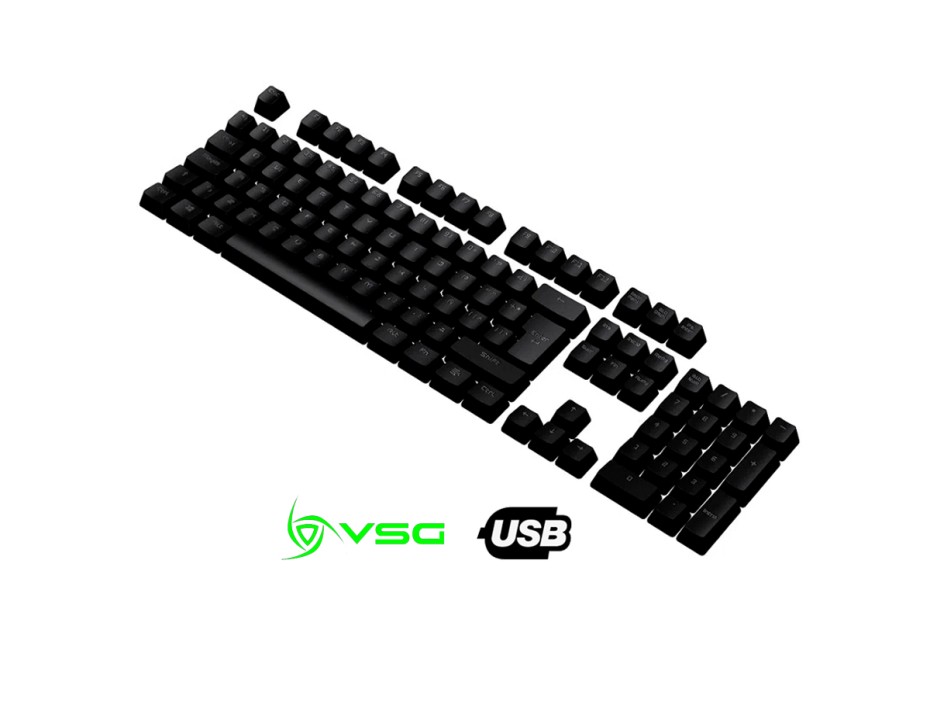 Set De Teclado Vsg Stardust Meteoro, 105 Teclas Black Doble Inyeccion Oem (vg-kc207-blk)