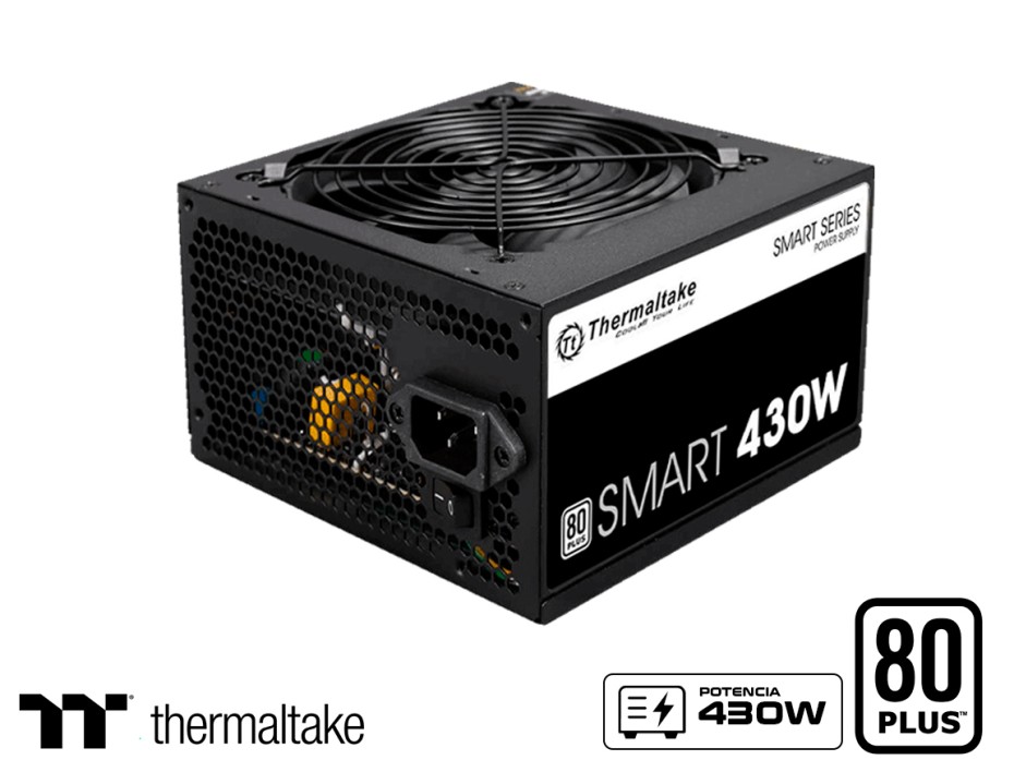 FUENTE DE PODER THERMALTAKE 430W SPD430 (SPD-0430P) ATX | 80 PLUS | SMART WHITE | NO MODULAR | NEGRO