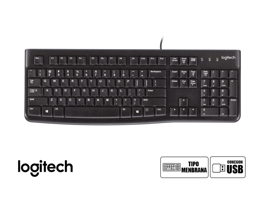 Combo 2 En Uno Logitech Mk120 (920-004428) Teclado, Mouse, 1000 Dpi