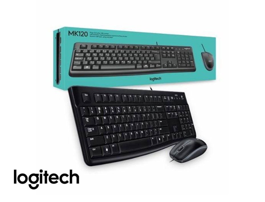 Combo 2 En Uno Logitech Mk120 (920-004428) Teclado, Mouse, 1000 Dpi