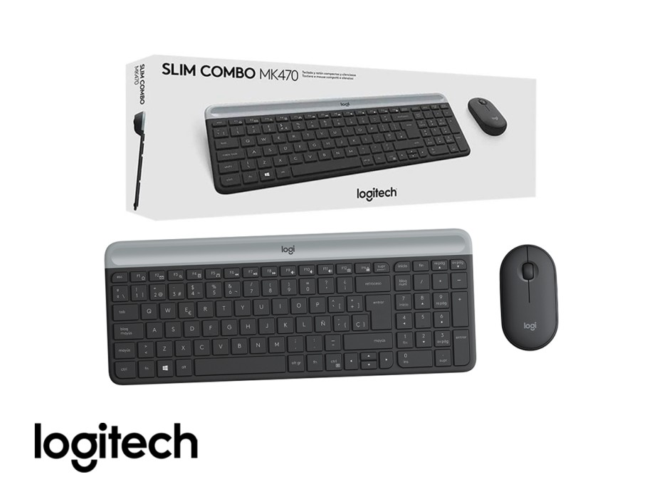 Combo 2 En Uno Logitech Inalambrico Mk470 (920-009266) Teclado, Mouse, 1000 Dpi, Negro