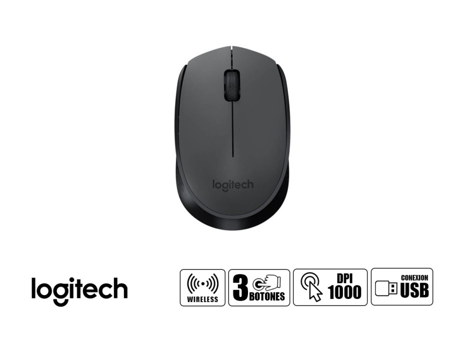 Combo 2 En Uno Logitech Inalambrico Mk235 (920-007901) Teclado, Mouse, 1000 Dpi, Negro