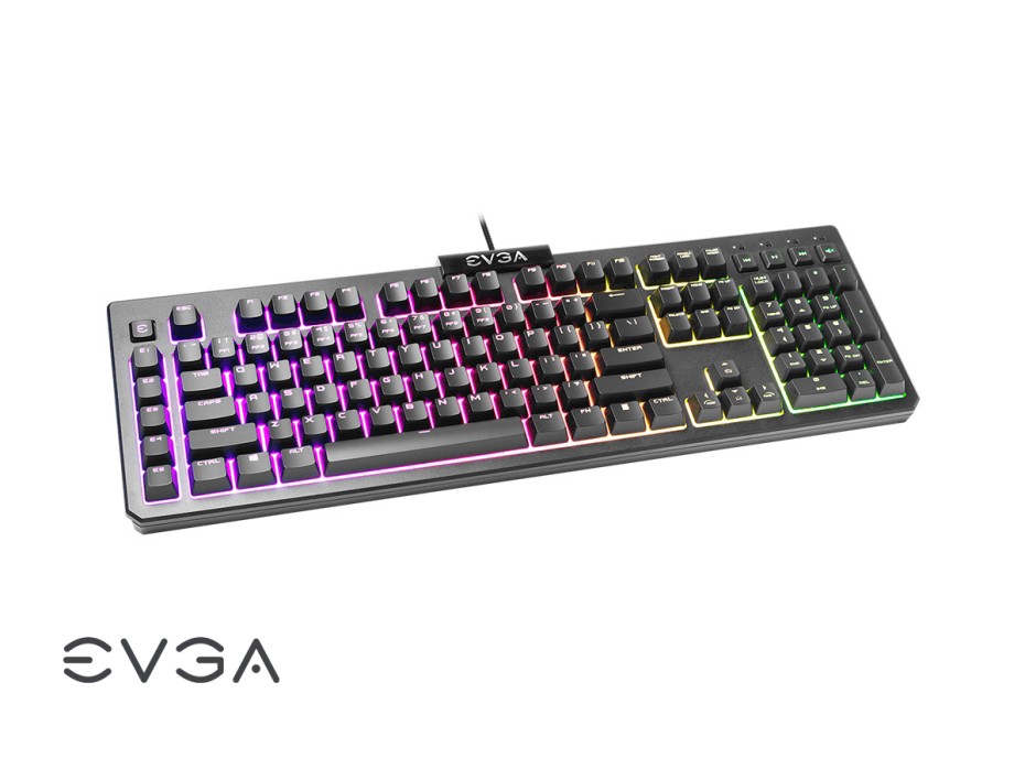 TECLADO EVGA GAMER Z12, CON ILUMINACION RGB LED, RESISTENTE A DERRAMES, MEMBRANA USB (834-W0-12SP-K2)