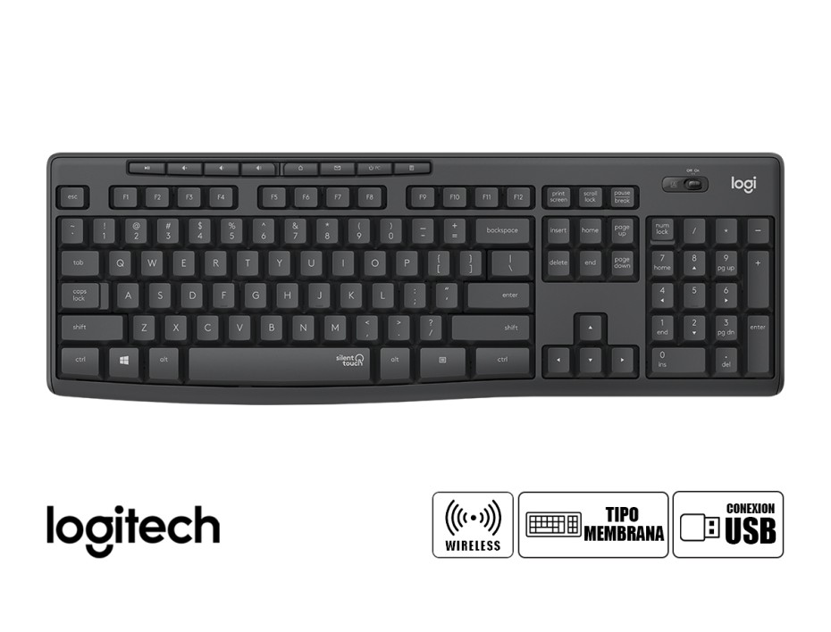 Combo 2 En Uno Logitech Inalambrico Mk295 Silent (920-009792) Teclado, Mouse, 1000 Dpi, Negro