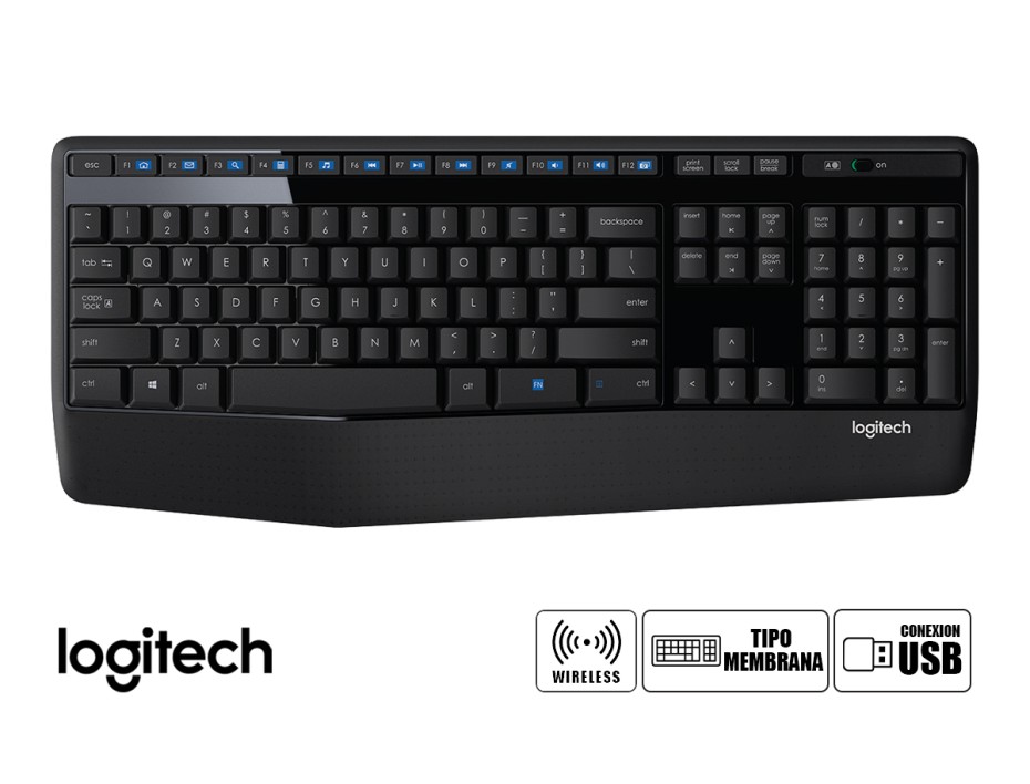 Combo 2 En Uno Logitech Inalambrico Mk345 Comfort (920-007820) Teclado, Mouse, 1000 Dpi, Negro