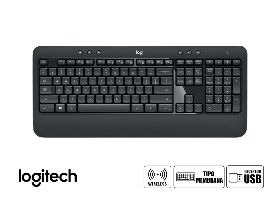 Combo 2 En Uno Logitech Inalambrico Mk540 (920-008673) Teclado, Mouse, Negro