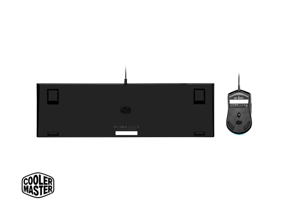 COMBO 2 EN UNO COOLER MASTER SET 111, TECLADO SEMI - MECANICO CON ILUMINACION LED RGB, MOUSE 6 BOTONES SENSOR HASTA 3200 DPI, INTERFAZ USB(MS-111-KKM)