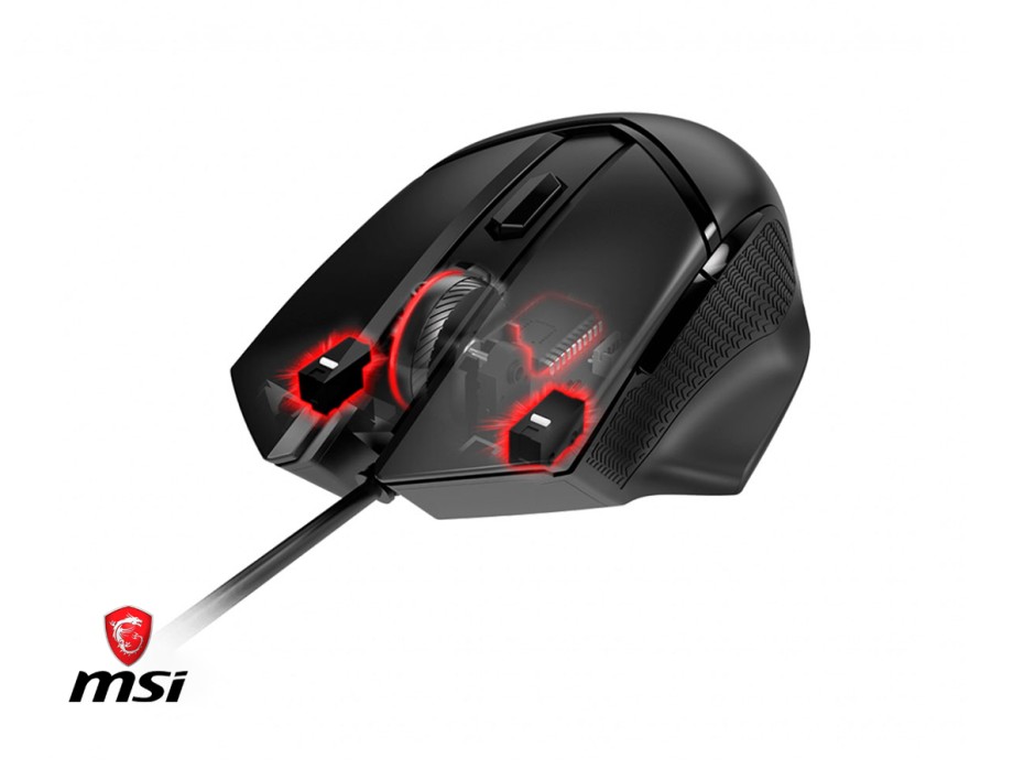 MOUSE MSI CLUTCH GM20 GAMING ELITE, SENSOR HASTA 6400 DPI, ILUMINACION RGB, CON 6 BOTONES, CONEXION USB, COLOLR NEGRO (CLUTCH GM20 ELITE)