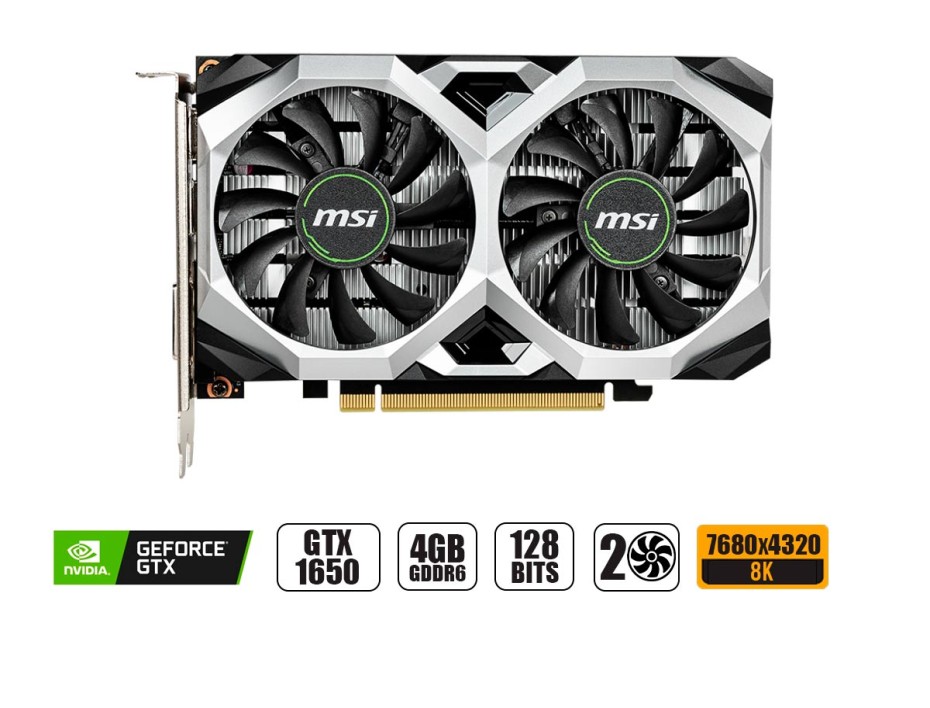 Tarjeta De Video Msi Gtx 1650 Ventus Xs Oc V1 4gb Gddr6 (912-v809-4264) Geforce Nvidia 128 Bits, 2 Ventiladores