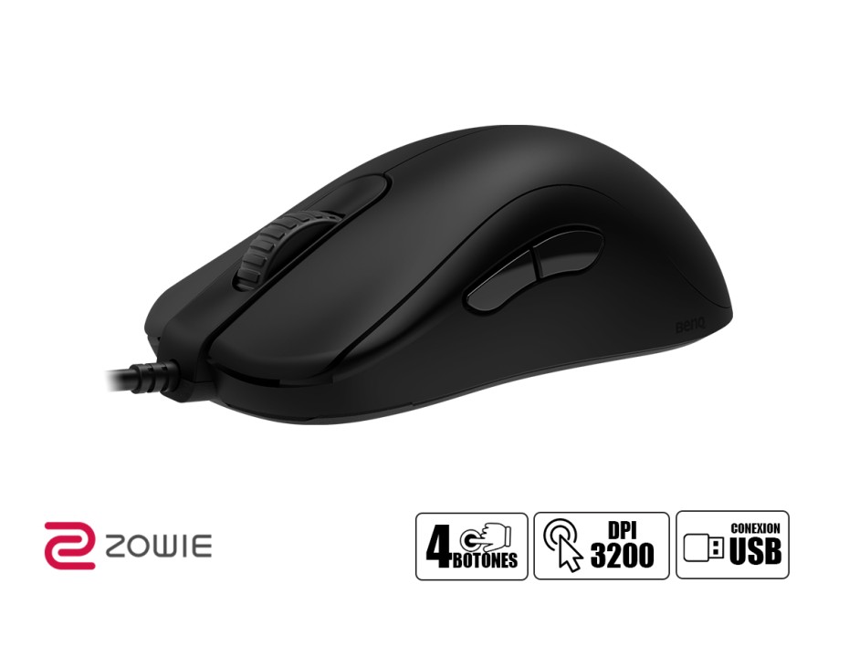 Mouse Zowie Za13-b Gaming (9h.n2wbb.a2e) Hasta 3200 Dpi, 5 Botones, Negro