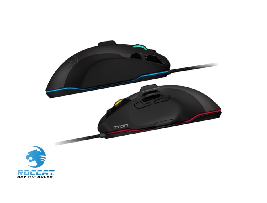 Mouse Roccat Tyon Gaming (roc-11-850-am) Hasta 8200 Dpi, 16 Botones Programables, Rgb, Negro