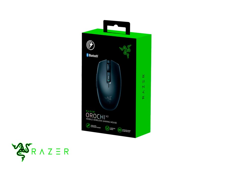 MOUSE RAZER OROCHI V2 WIRELESS BLUETOOTH HYPERSPEED, SENSOR HASTA 18000 DPI, CON 6 BOTONES PROGRAMABLES, CONEXION USB, COLOR NEGRO  (RZ01-0373)