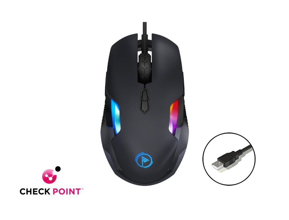 Mouse Checkpoint Mx300 Gaming (cp-ms-1003) Hasta 10.000 Dpi, 9 Botones, Rgb, Negro