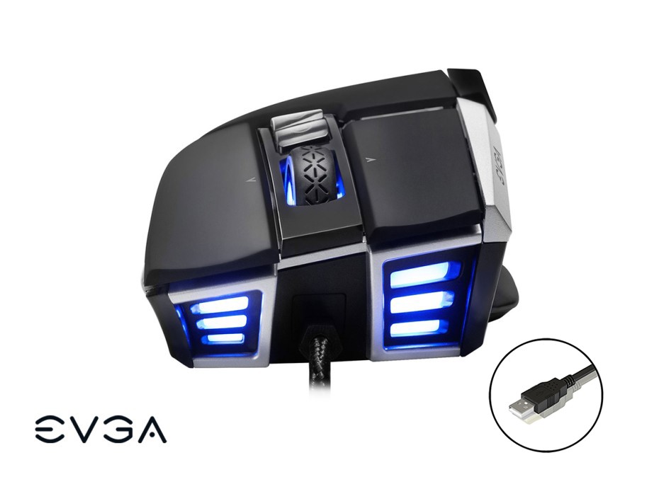 Mouse Evga X17 Gaming (903-w1-17bk-kr) Hasta 16.000 Dpi, 10 Botones, Rgb, Negro