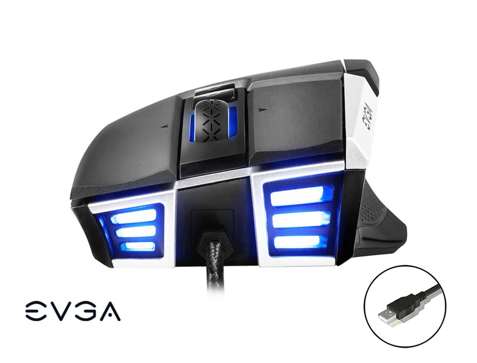 Mouse Evga X17 Gaming (903-w1-17gr-kr) Hasta 16.000 Dpi, 10 Botones, Rgb, Gris