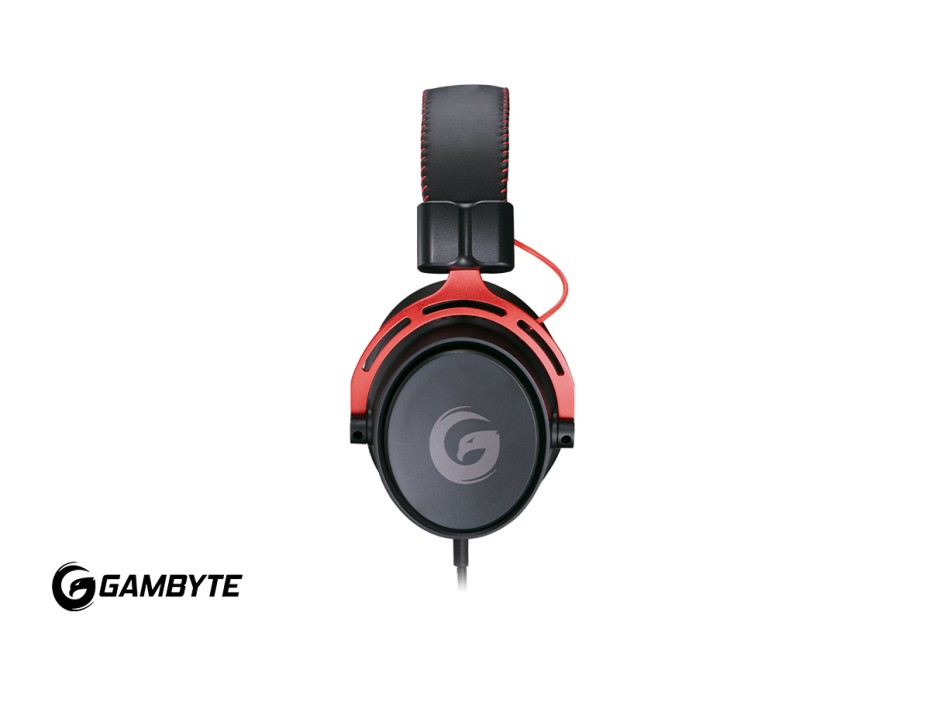 Auricular Gambyte Templar 7.1 Gaming (bmbh43ar) Con Microfono, Interfaz Jack 3.5 Mm, Negro C/ Rojo