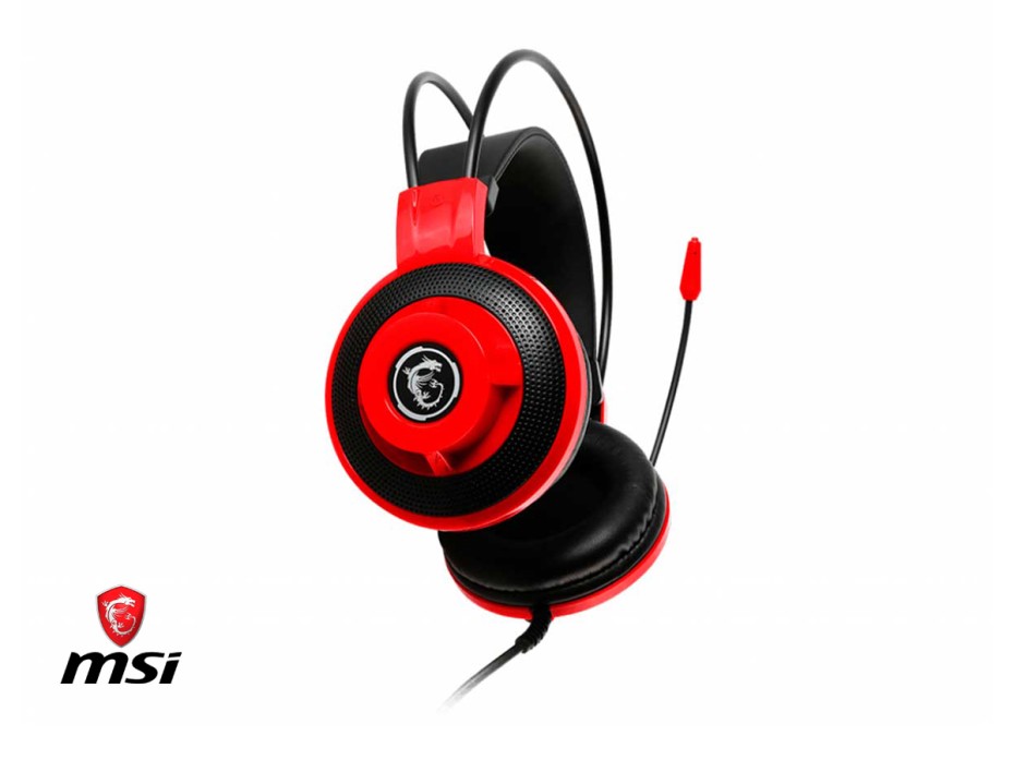 Auricular Msi Gaming Ds501 (ds501) Con Microfono, Interfaz Jack 3.5 Mm, Negro C/ Rojo