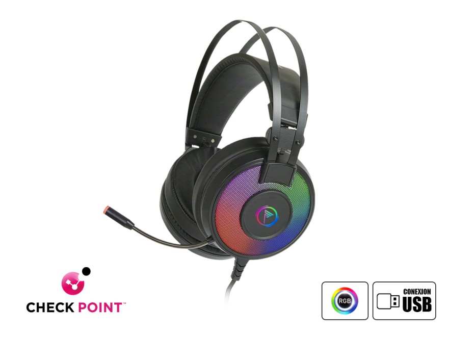 Auricular Checkpoint Hx100 Gaming (cp-hs-1001) Con Microfono, Rgb, Negro