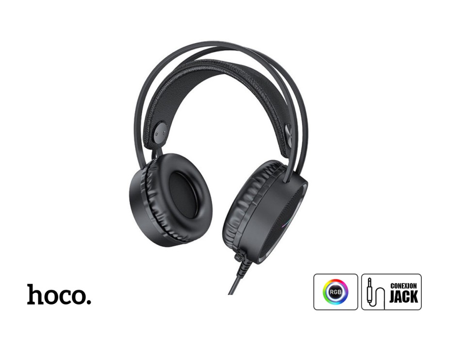 Auricular Hoco W100 Gaming (w100) Con Microfono, Interfaz Usb, Negro