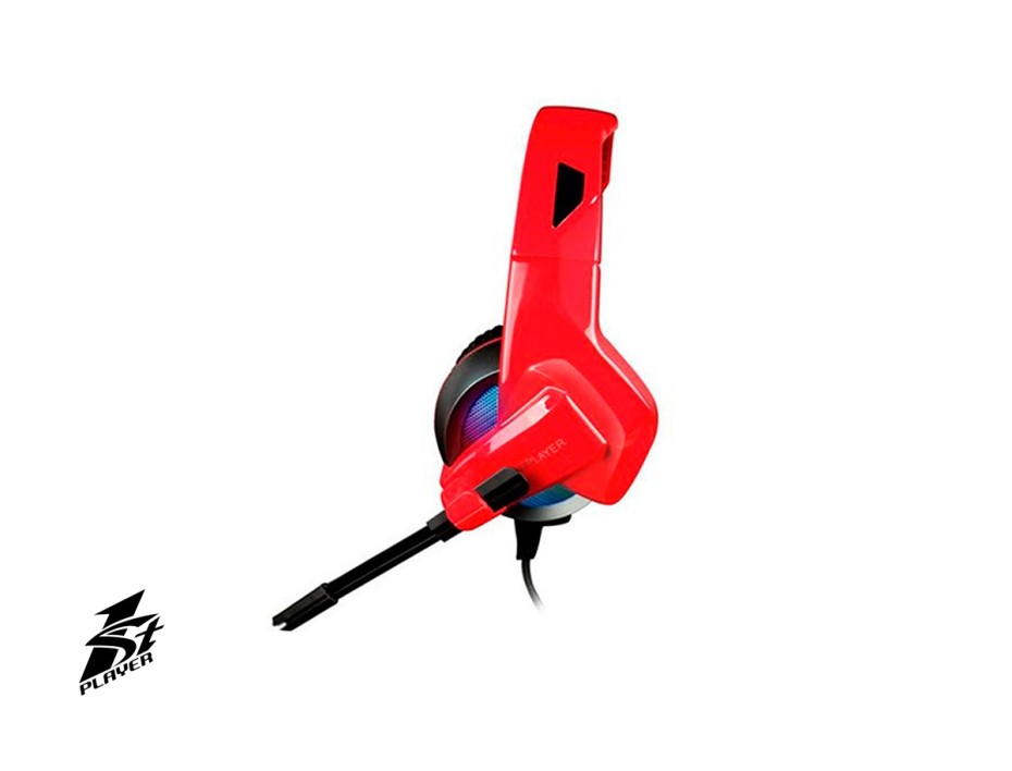 Auricular 1stplayer Portable Gaming (x-fun X1) Con Microfono, Interfaz Usb, Rgb, Color Rojo