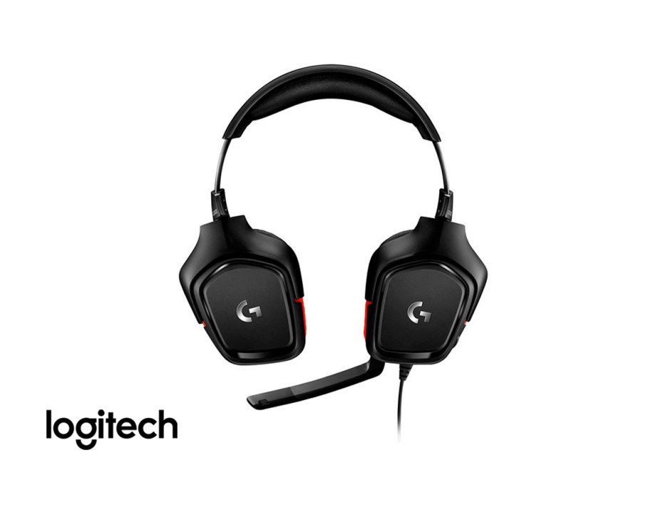 AURICULAR LOGITECH G332 GAMING, CON MICROFONO, CONEXION JACK 3.5, CONTROL DE VOLUMEN, ALMOHADILLAS SUAVES, NEGRO C/ ROJO (981-000755)