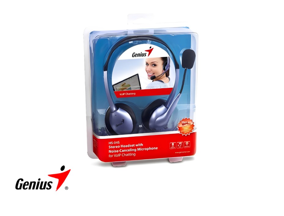 Auricular Genius Hs-04s (31710025100) Noise Cancelling, Con Microfono, Azul