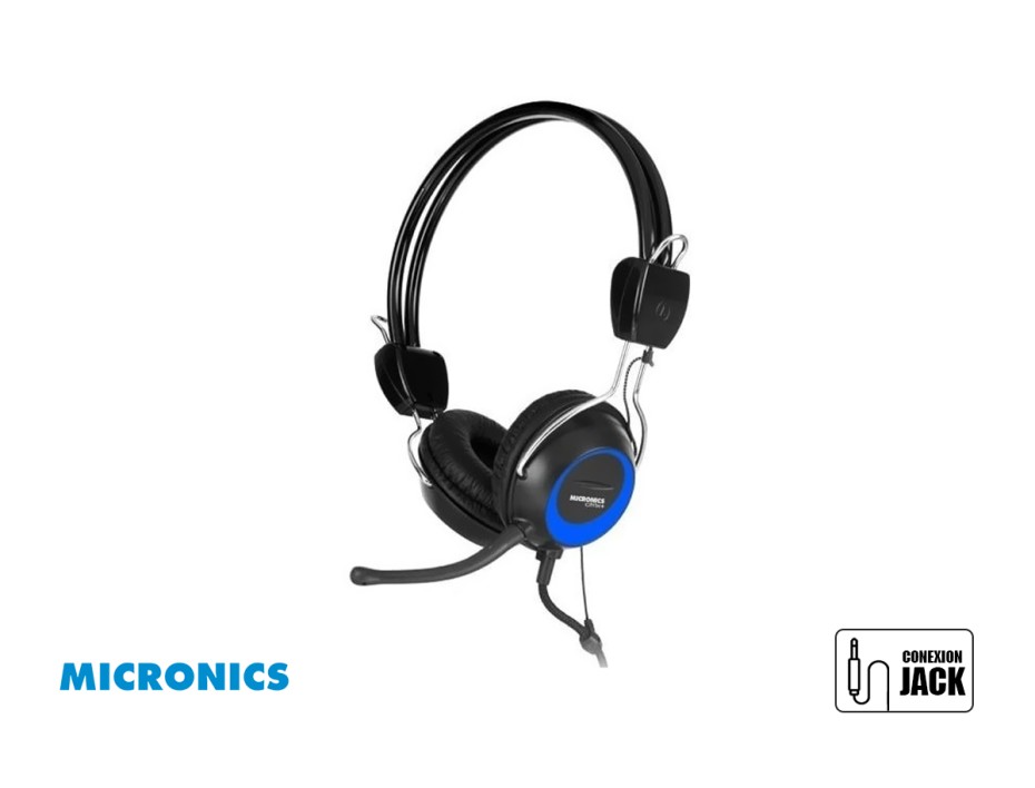 Auricular Micronics Citrix Advance Mic H715 (mic H715) Con Microfono, Color Negro C/ Azul