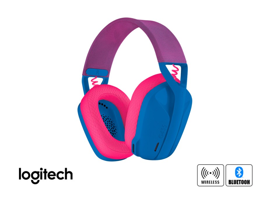 Auricular Inalambrico Logitech Lightspeed G435 Gaming (981-001061) Con Microfono, Azul / Rosado