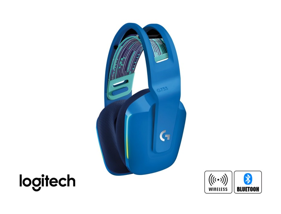 Auricular Inalambrico Logitech Lightspeed Rgb G733 Gaming (981-000942) Con Microfono, Azul