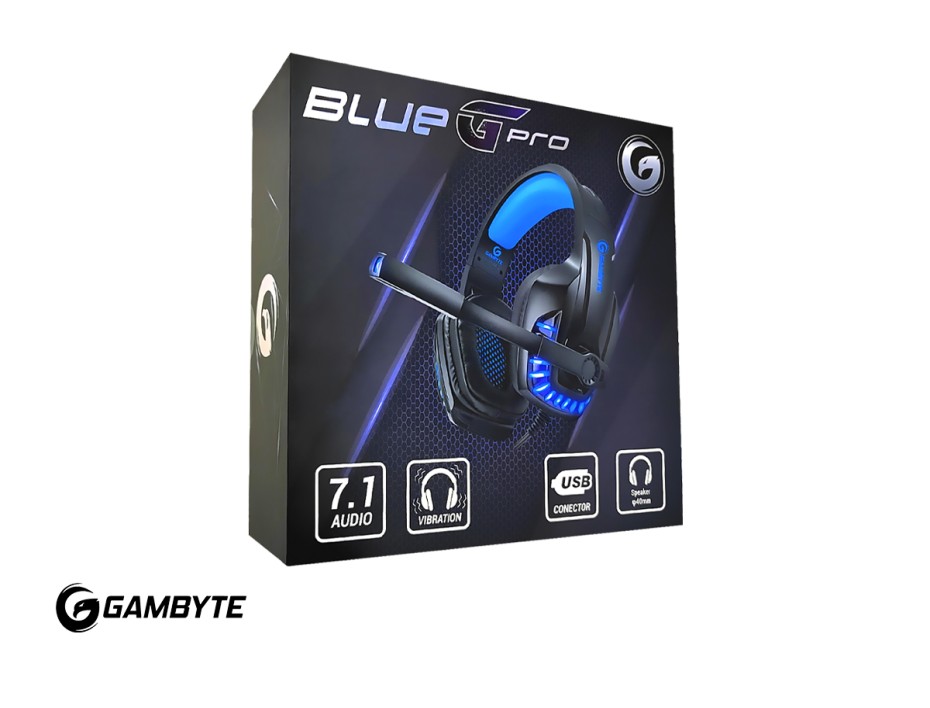 Auricular Gambyte G Pro Gaming 7.1 (gi-blueg-kt) Con Microfono, Interfaz Usb, Led Azul, Azul