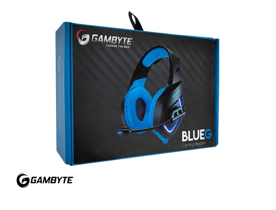 Auricular Gambyte Blue G Gaming 7.1 (gi-blueg) Con Microfono, Interfaz Usb, Jack 3.5 Mm, Led Azul, Negro C/ Azul