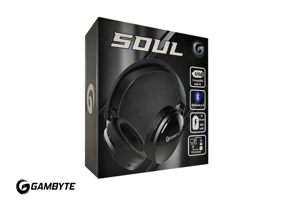 Auricular Inalambrico Gambyte Soul Gaming 5.1 (gi-soul-kt) Con Microfono, Interfaz Bt, Negro