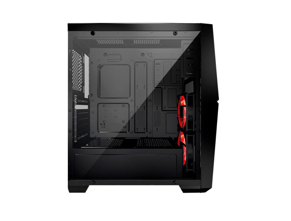 Case Gambyte Vader S/fuente (gtt1205a-ledred) Panel De AcrÍlico, 2 Ventiladores, Led Rojo, Negro