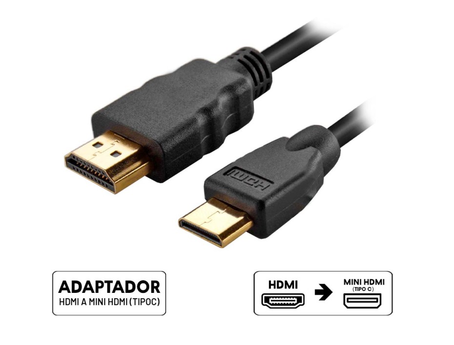 Cable De Puerto Hdmi Macho -- A -- Puerto Mini Hdmi Macho, Cable De 1.8 Metros, Color Negro (ahdg06)