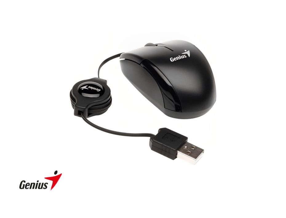 MOUSE MINI GENIUS MICRO TRAVELER V2, SENSOR HASTA 1000 DPI, CONEXION USB, 3 BOTONES, COLOR BLACK (31010125100)