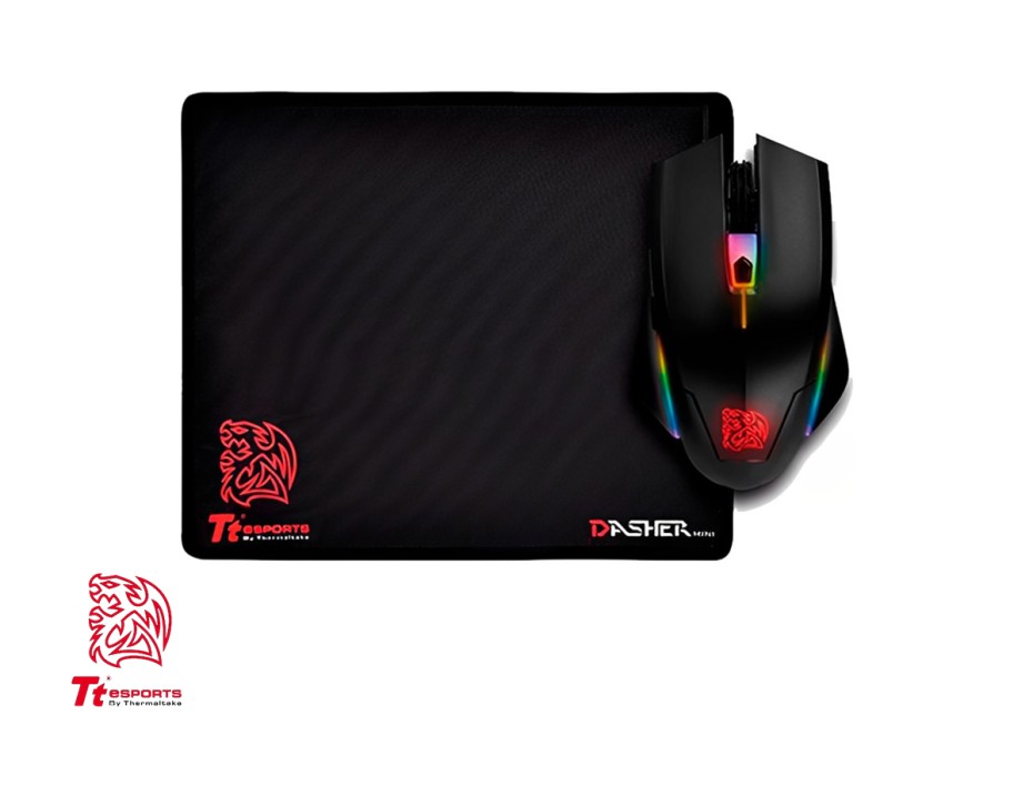 Pad Mouse + Mouse Thermaltake Talon Elite Gaming (mo-ter-wdotbk-01) Hasta 400 Dpi, Rgb