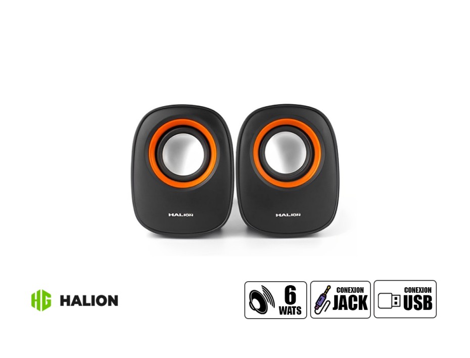 Parlante Halion S15 6 Watts (ha-s15 Ha-s15 Naranja) Interfaz Usb, Negro, Naranja