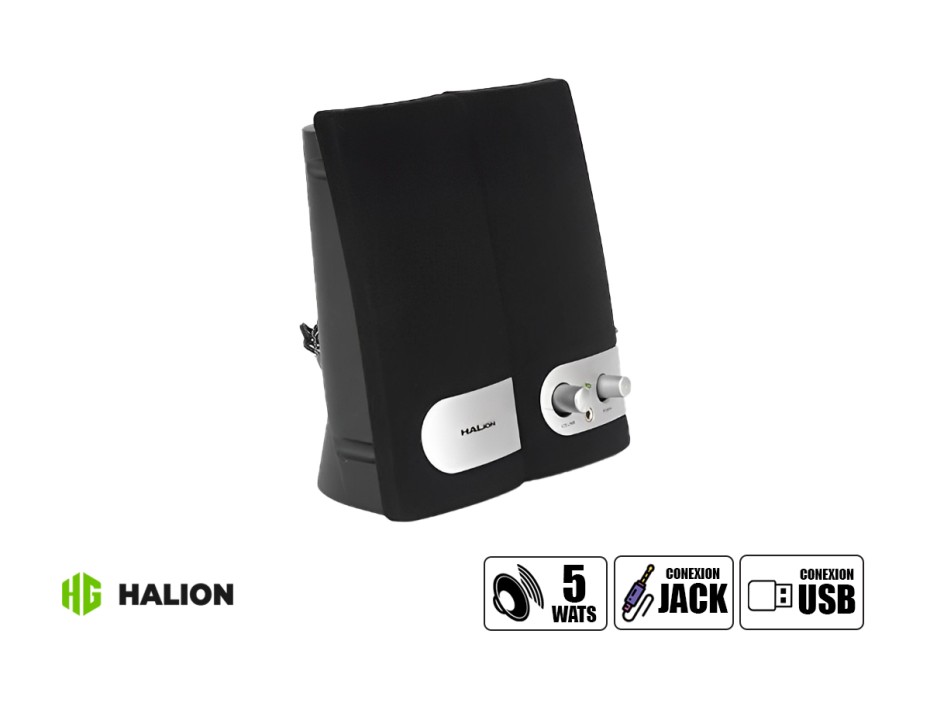 Parlante Halion Ha-s210 10watts (ha-s210) Interfaz Usb, Parlantes 2.0, Negro